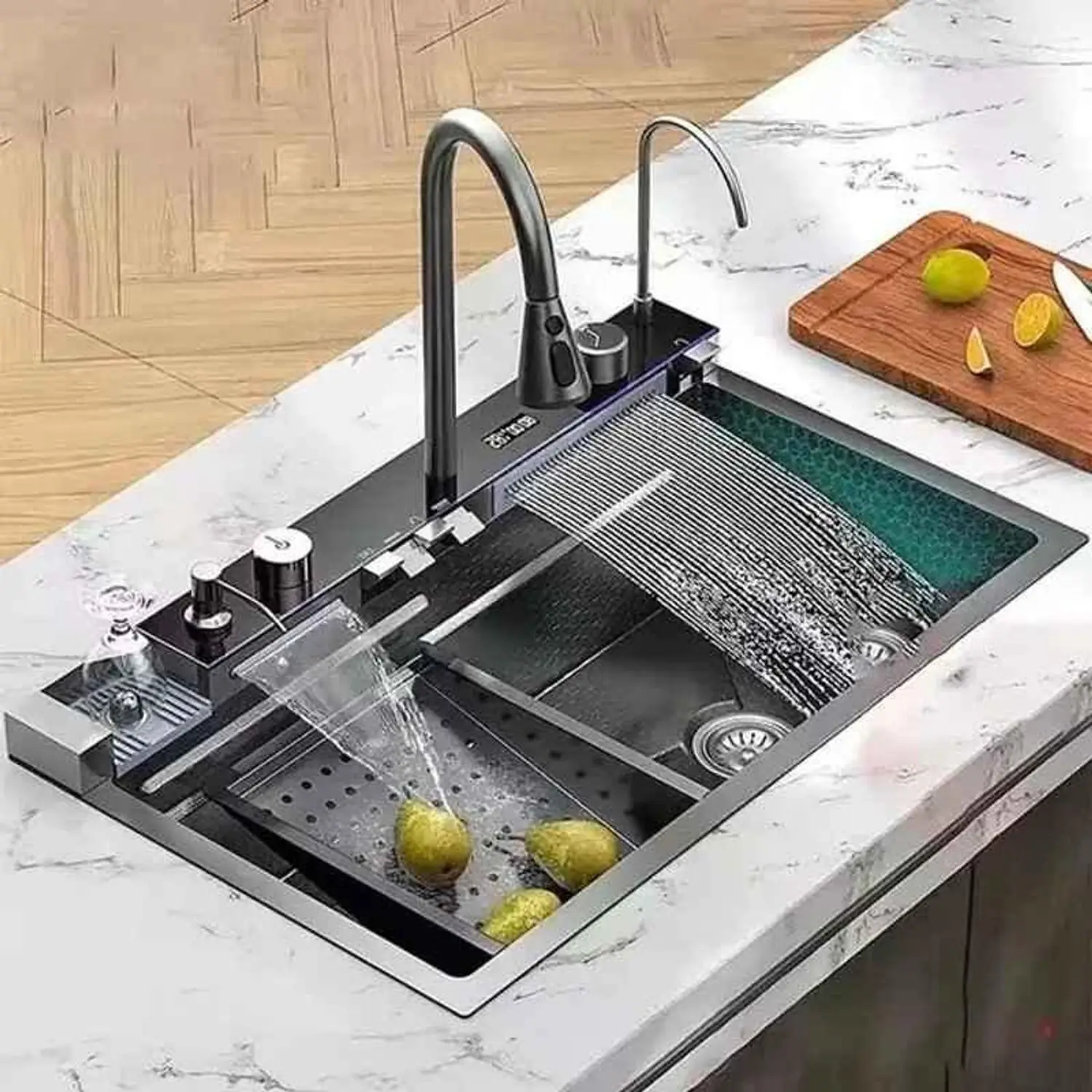 Jitonex Premium Waterfall Kitchen Sink